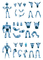 Robot constructor Parts and Sprites specifically designed for Animation projects and usage