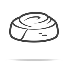 Canvas Print - cinnamon roll outline icon transparent vector isolated