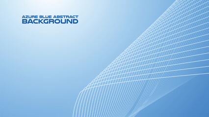 Wall Mural - Azure Blue abstract background with curve line for backdrop or presentation