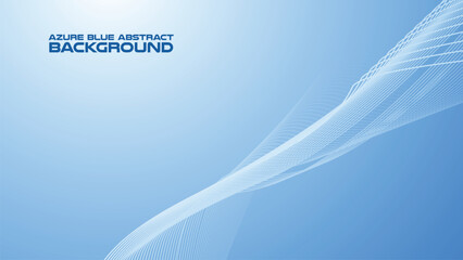 Wall Mural - Azure Blue abstract background with curve line for backdrop or presentation