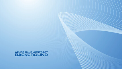 Wall Mural - Azure Blue abstract background with curve line for backdrop or presentation