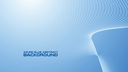 Wall Mural - Azure Blue abstract background with curve line for backdrop or presentation