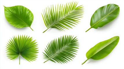 Poster - A collection of green leaves with varying shapes and sizes