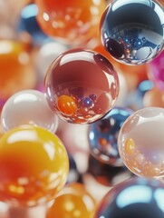 Wall Mural - Colorful Glass Balls Floating