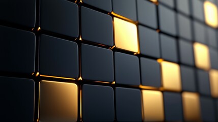 Wall Mural - A black and yellow pattern of squares