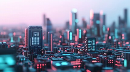 Leinwandbilder - Futuristic Cityscape.