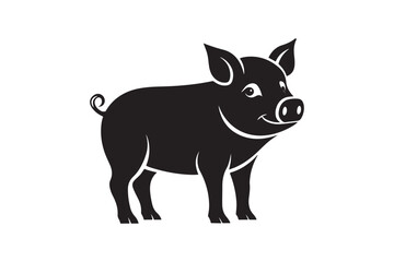 Wall Mural - Pig silhouette vector illustration, Pig silhouette vector, Pig silhouette