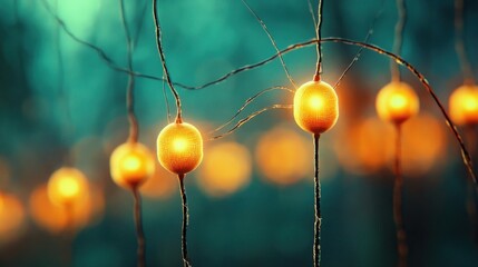 Fototapete - Neuron Network.