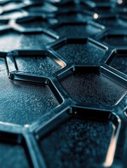 Wall Mural - Metal Surface with Hexagons