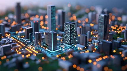Leinwandbilder - Cityscape Technology.