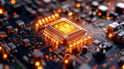 Fototapete - CPU Circuit Board.