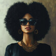 © Niks Ads - black woman with beautiful afro and sun glasses