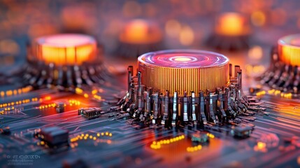Fototapete - Futuristic Circuitry.