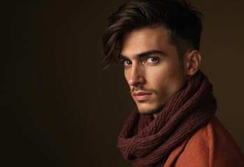 Wall Mural - Portrait of an italian beautiful man with a scarf