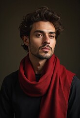 Wall Mural - Portrait of an italian beautiful man with a scarf