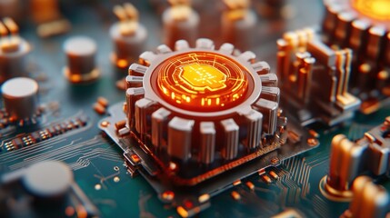 Fototapete - Futuristic Circuitry.