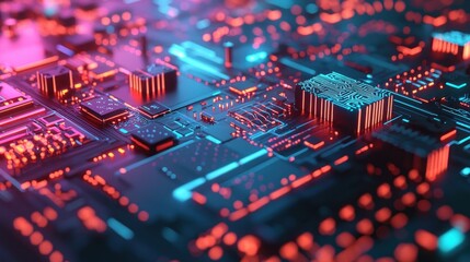 Poster - Circuit Board Glow.