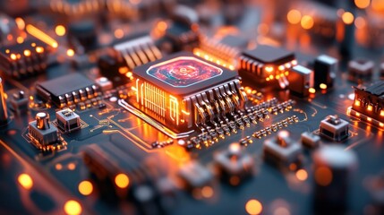 Fototapete - Circuit Board Close-Up.
