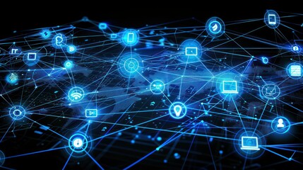 Internet of things computer technology connect network system.
