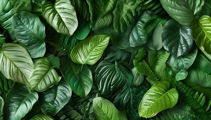 Tropical Greenery Texture with Lush Leaves for a Natural and Eco-Friendly Wallpaper Design