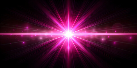 Abstract background with pink light rays and lens flare on black , pink, light rays, lens flare, abstract, background