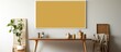 © lulu Alana - blank picture on the wall with white and yellow color background.