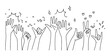 © Настя Прокопчук - doodle hands up,Hands clapping with love. applause gestures. Give and share your love to people. vector illustration