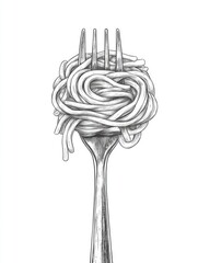 Wall Mural - Fork with Spaghetti