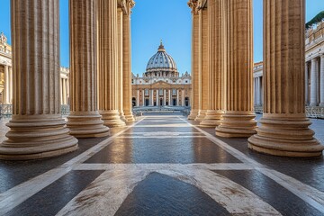 St. Peter's Basilica Seen Through Columns