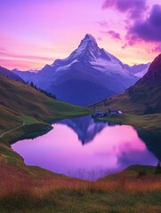 Canvas Print - Mountain Range with Lake