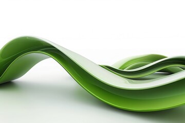 abstract green curve isolated on a white background, cut-out, PNG, clipping path, MZ