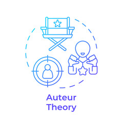 Wall Mural - Auteur theory multi color concept icon. Talent management, cinematography. Movie narrative. Round shape line illustration. Abstract idea. Graphic design. Easy to use in infographic, presentation