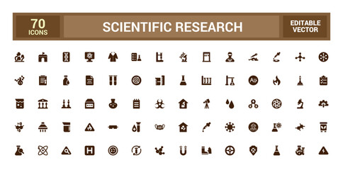 Wall Mural - scientific research solid icons set, filled icon set, solid icon set. glyph set for web and ui. edit