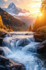 Mountainous landscape with river