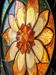 Sticker - Stained Glass Flower Close Up