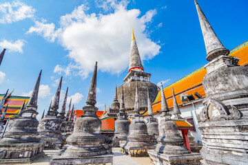 View of Wat Phra Mahathat Woramahawihan Nakhon Si Thammarat province, The famous temple Southern Thailand Asia