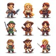 © A4719 - Pixel Art Character Set  Fantasy RPG Adventurers