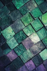 Wall Mural - Green and Purple Tile Wall