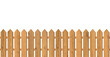 © backup16 - Wooden farm fence vector background. Realistic dark wood picket with oak texture. Planks barrier for garden or field. Enclosure for country yard.