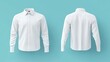 © ryanbagoez - Blank long sleeve collared shirt mockup front and back views plain t-shirt design presentation for print 3D rendering 3D illustration