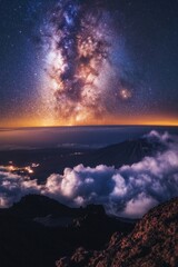 Wall Mural - mountain night sky view