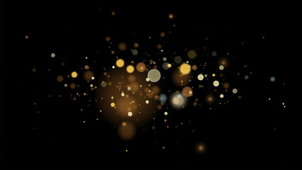 Wall Mural - the dust sparks and golden stars shine with special light. vector sparkles on a transparent backgrou