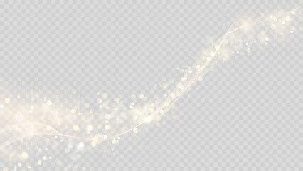 Wall Mural - the dust sparks and golden stars shine with special light. vector sparkles on a transparent backgrou