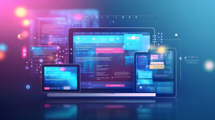 cross-platform website and app design development involves working on laptops, phones, and tablets. 