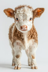 Wall Mural - Baby cow isolated on white background