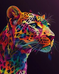 Wall Mural - A beautiful and colorful portrait of a leopard