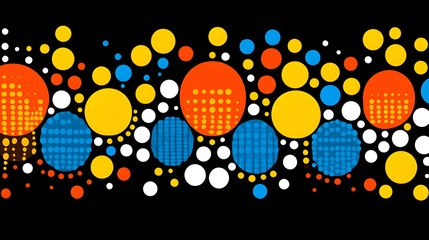 Wall Mural - colorful abstract pattern featuring circles and dots in various sizes and vibrant hues against a dar