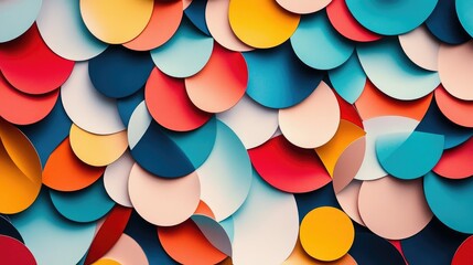 Wall Mural - Colorful geometric circles create a modern infographic texture, arranged in a structured pattern over a clean backdrop. Perfect for data-driven designs