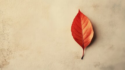 Poster - Vibrant Autumn Leaf on Textured Background