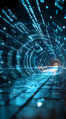 Wall Mural - Virtual tunnel in data transmission